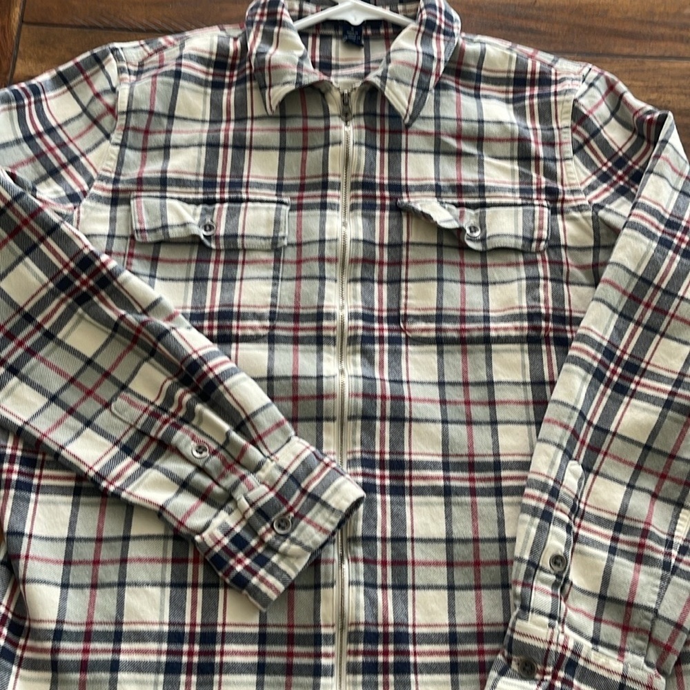 Chaps Women’s full zip up paid flannel shirt size M - Picture 11 of 11